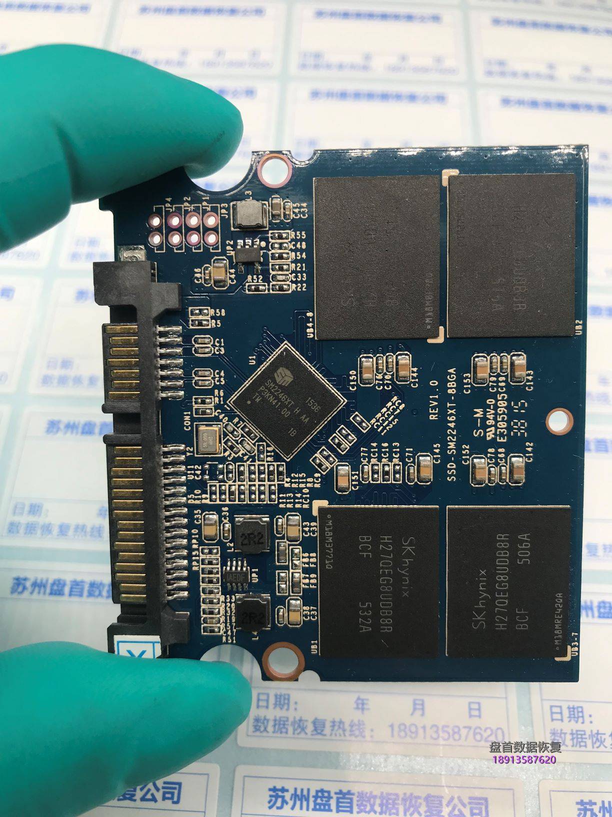 成功完美恢复PC3000 SSD软件显示芯片通道错误的假金士顿300VSSD固态硬盘无法识别SM2246XT主控