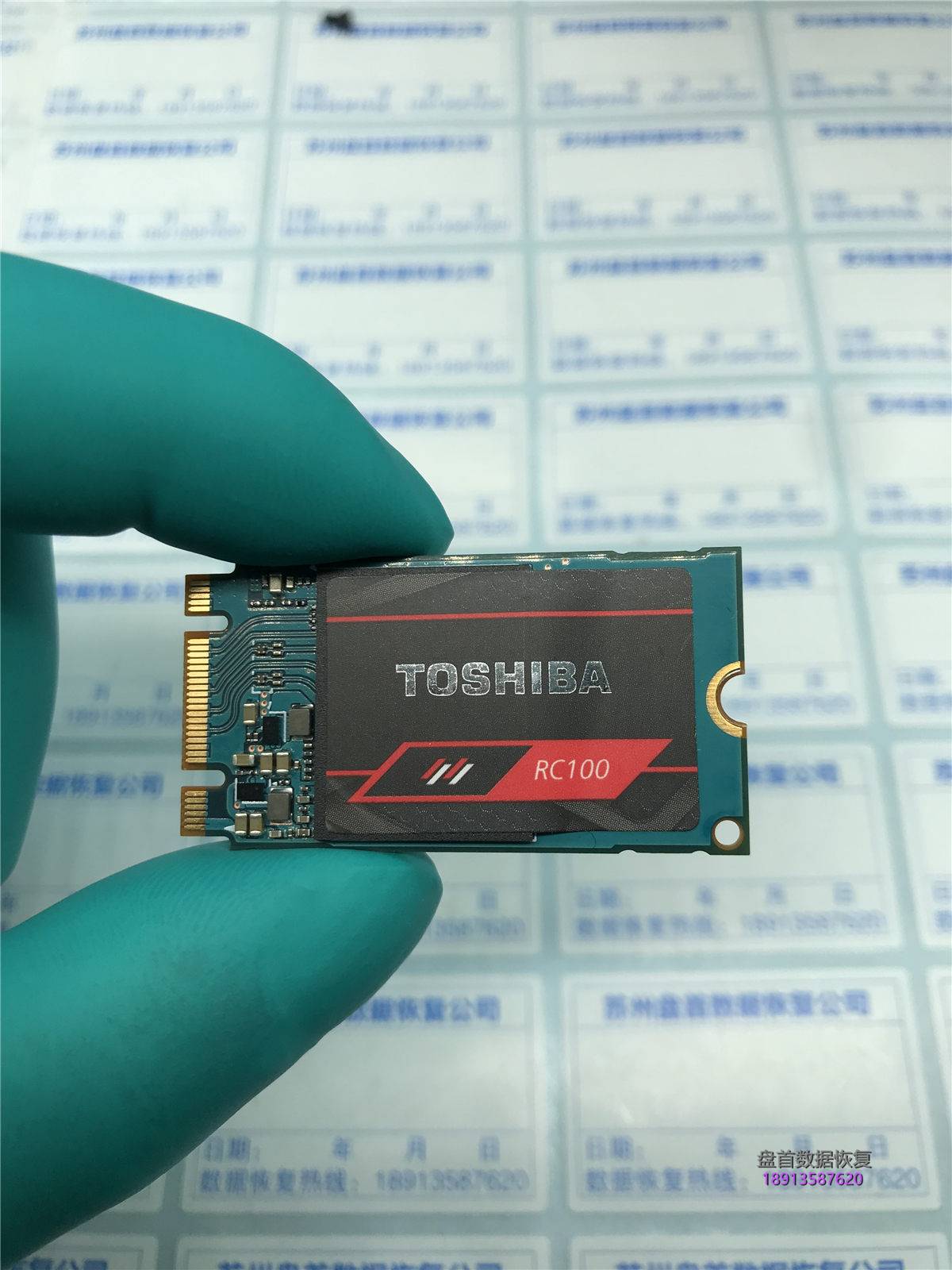 笔记本进本烧坏SSD固态硬盘TOSHIBA RC100进水后PCB层短路数据恢复成功