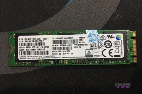 Samsung三星SSD M.2 128GB PM871 MZNLN128HCGR掉盘无法识别不读盘数据恢复成功