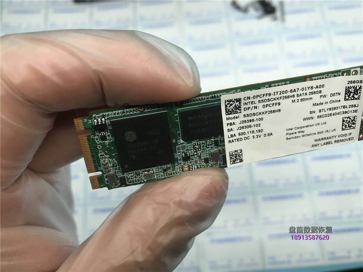 英特尔M.2 SSDSCKKF256H6掉盘无法识别SM2258G主控数据恢复成功