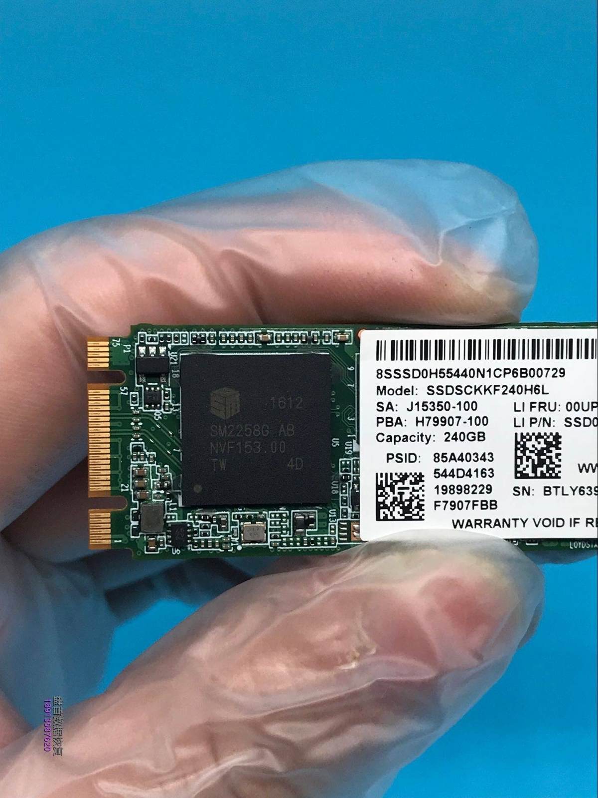 英特尔240G开机卡LOGO界面SM2258G主控SSDSCKKF240H6L数据恢复完美成功