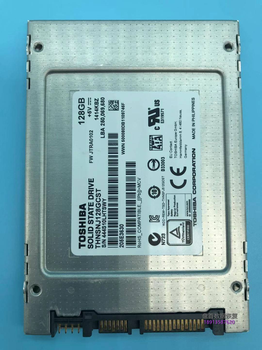 东芝THNSNJ128GCST固态硬盘掉盘无法识别不读盘数据恢复成功