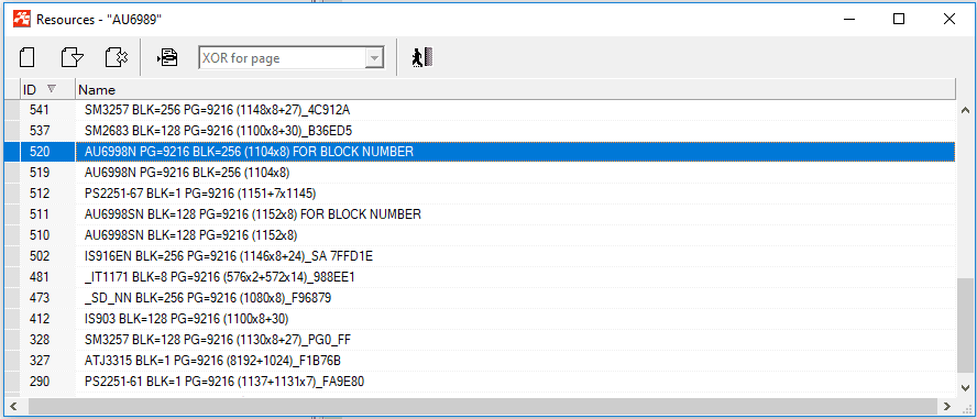 PС3000 Flash AU6989和AU6998的XORed inserts