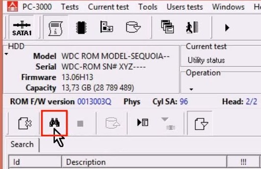 使用5. x版本PC-3000 for HDD从SA构建ROM镜像WD Marvell硬盘驱动器上的数据与内部ROM