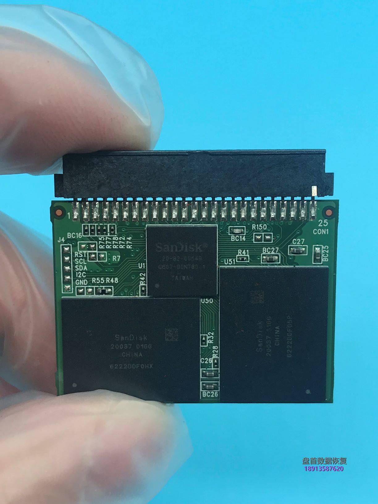完美修复闪迪32G CF卡无法识别读不出数据芯片级恢复SANDISK 20-82-00549主控
