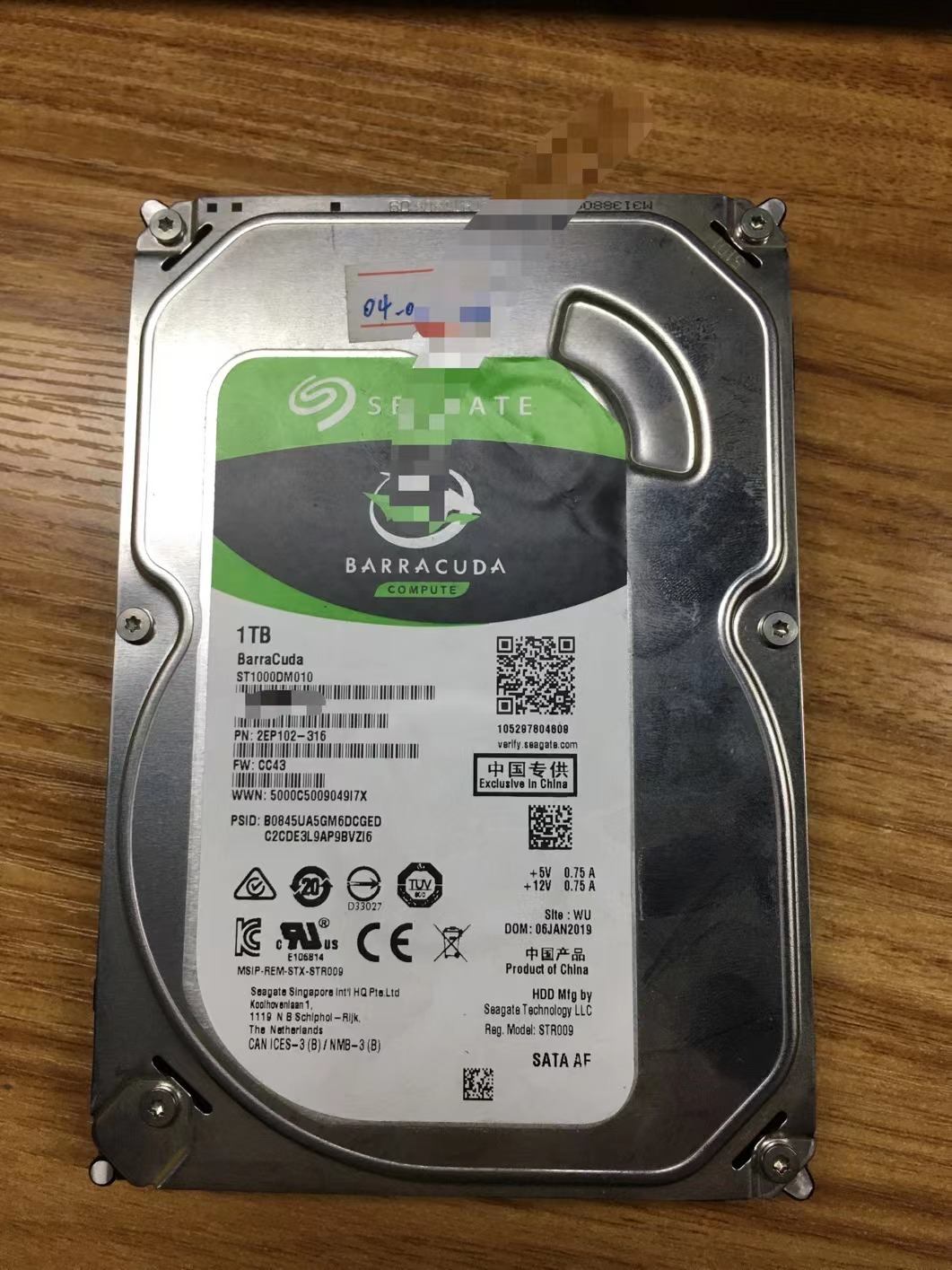 希捷ST1000DM010台式机硬盘磁头损坏开盘数据恢复成功