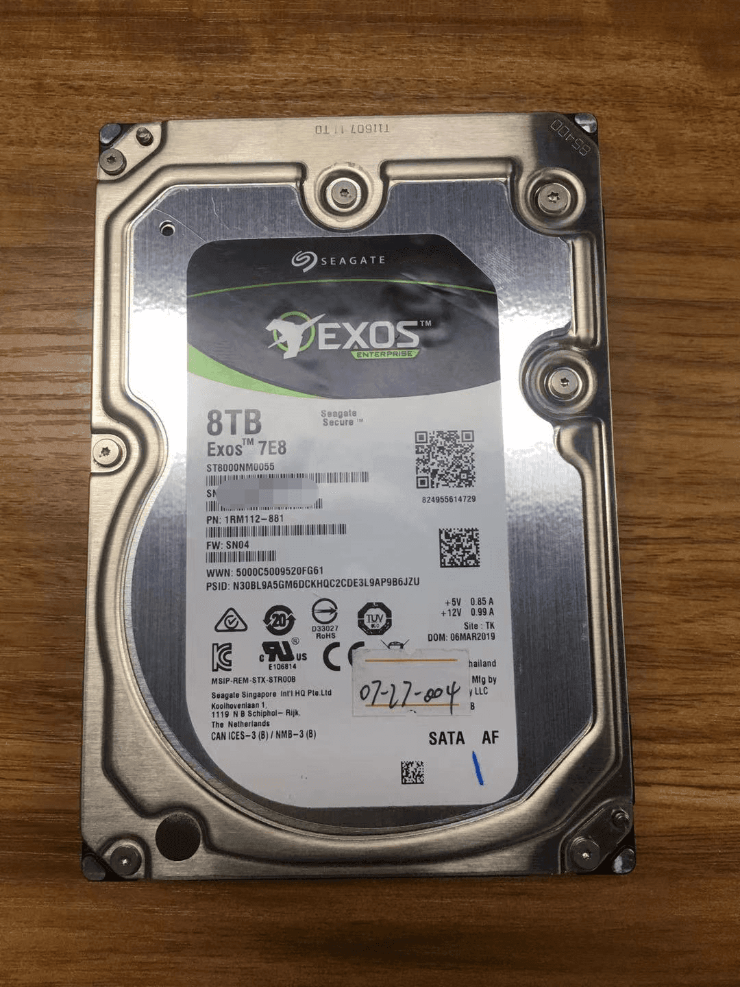ST8000NM0055希捷8T企业硬盘磁头损坏开盘恢复数据成功