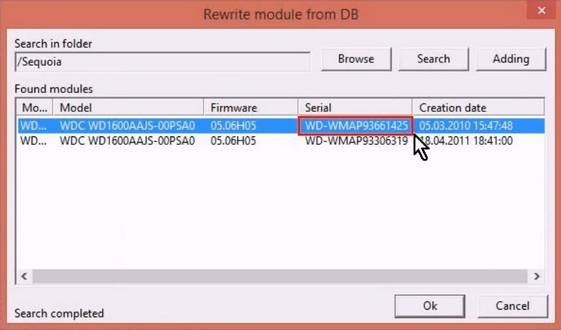 使用5. x版本PC-3000 for HDD从SA构建ROM镜像WD Marvell硬盘驱动器上的数据与内部ROM