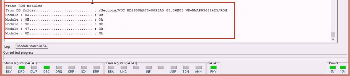 使用5. x版本PC-3000 for HDD从SA构建ROM镜像WD Marvell硬盘驱动器上的数据与内部ROM