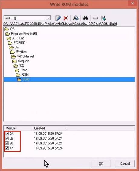 使用5. x版本PC-3000 for HDD从SA构建ROM镜像WD Marvell硬盘驱动器上的数据与内部ROM