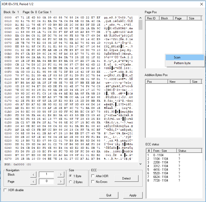PС3000 Flash AU6989和AU6998的XORed inserts