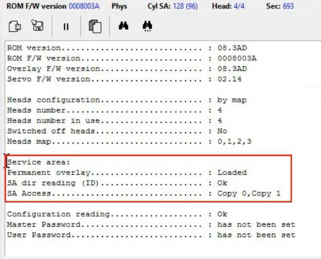 PC-3000 for HDD WD Marvell硬盘系列从SA重建ROM镜像数据与内部ROM数据