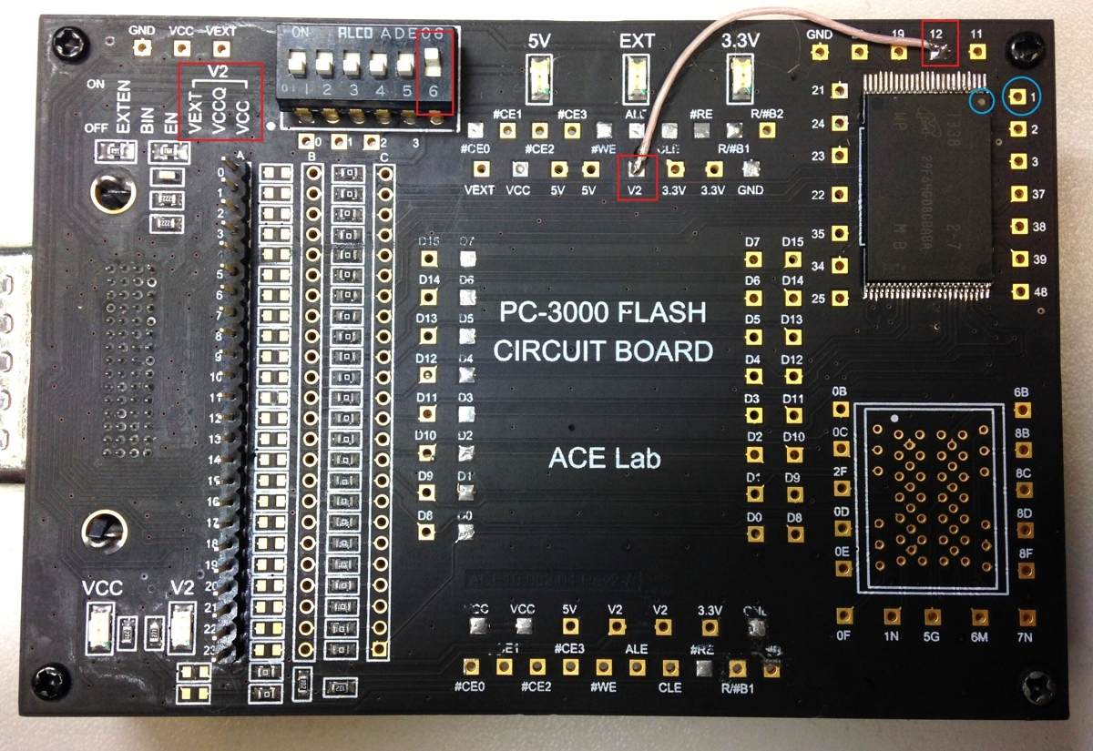 PC-3000 Flash电路板适配器和TSOP-48内存芯片