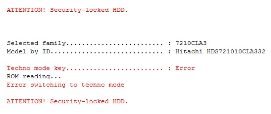 PC-3000 HDD日立ARM硬盘的密码清除程序的另一种方法