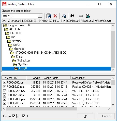 如何使用PC-3000将希捷F3硬盘的系统文件写入非系统磁头