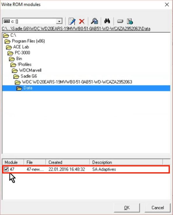 PC-3000 for HDD利用外部ROM对WD Marvell系列硬盘的SA区数据建立ROM镜像