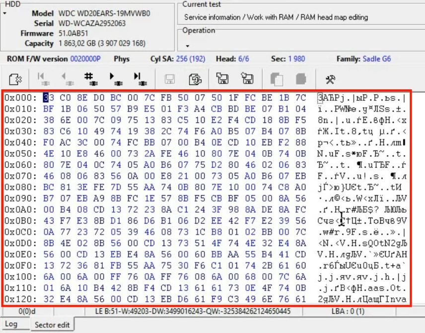 PC-3000 for HDD利用外部ROM对WD Marvell系列硬盘的SA区数据建立ROM镜像