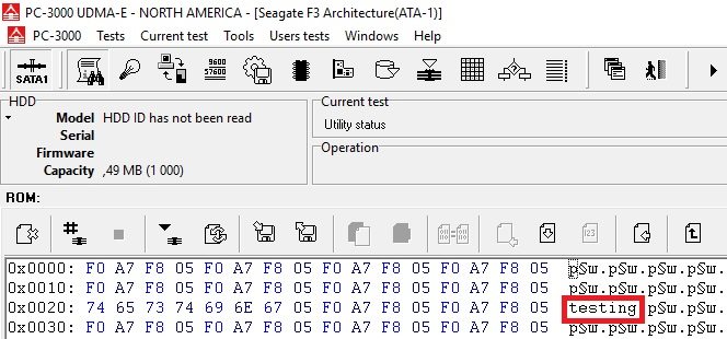 PC-3000 for HDD Seagate F3系列架构硬盘特定的诊断程序