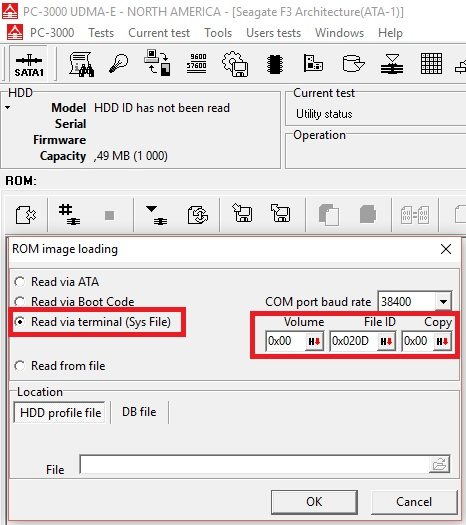 PC-3000 for HDD Seagate F3系列架构硬盘特定的诊断程序