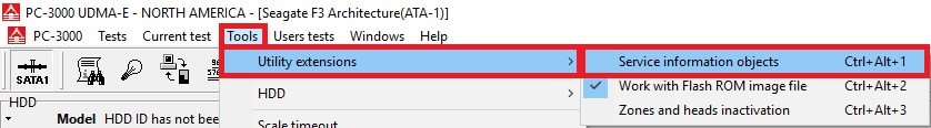 PC-3000 for HDD Seagate F3系列架构硬盘特定的诊断程序