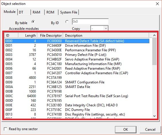 PC-3000 for HDD Seagate F3系列架构硬盘特定的诊断程序