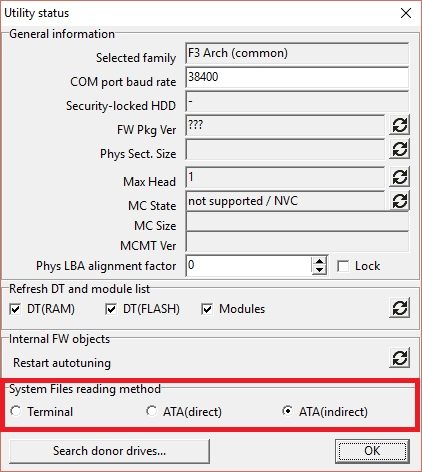 PC-3000 for HDD Seagate F3系列架构硬盘特定的诊断程序