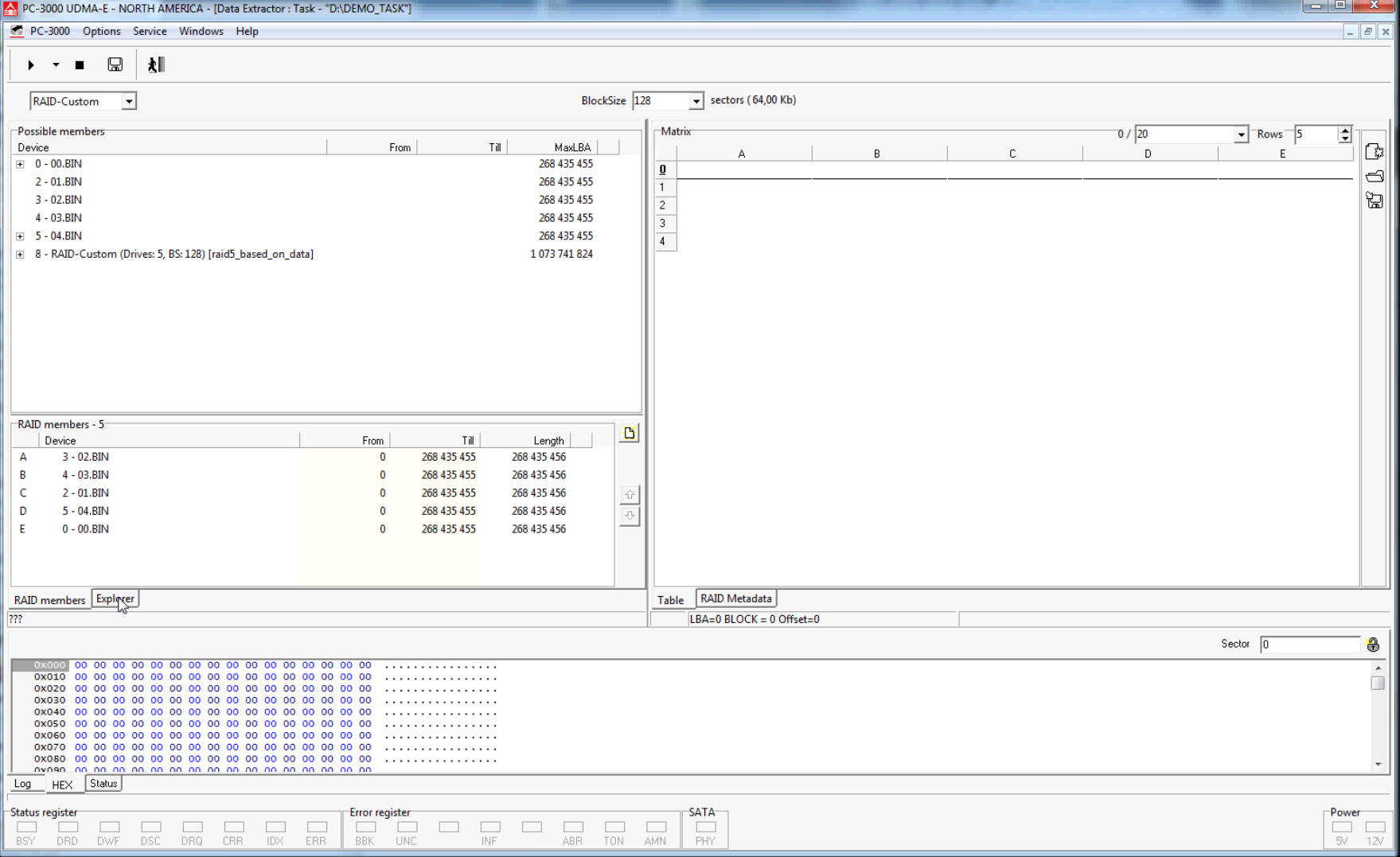 PC-3000 DE. Data Extractor RAID Edition第一个步骤(第3部分-手动构建RAID阵列。)