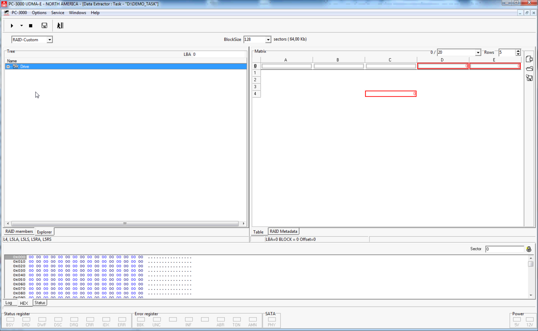 PC-3000 DE. Data Extractor RAID Edition第一个步骤(第3部分-手动构建RAID阵列。)