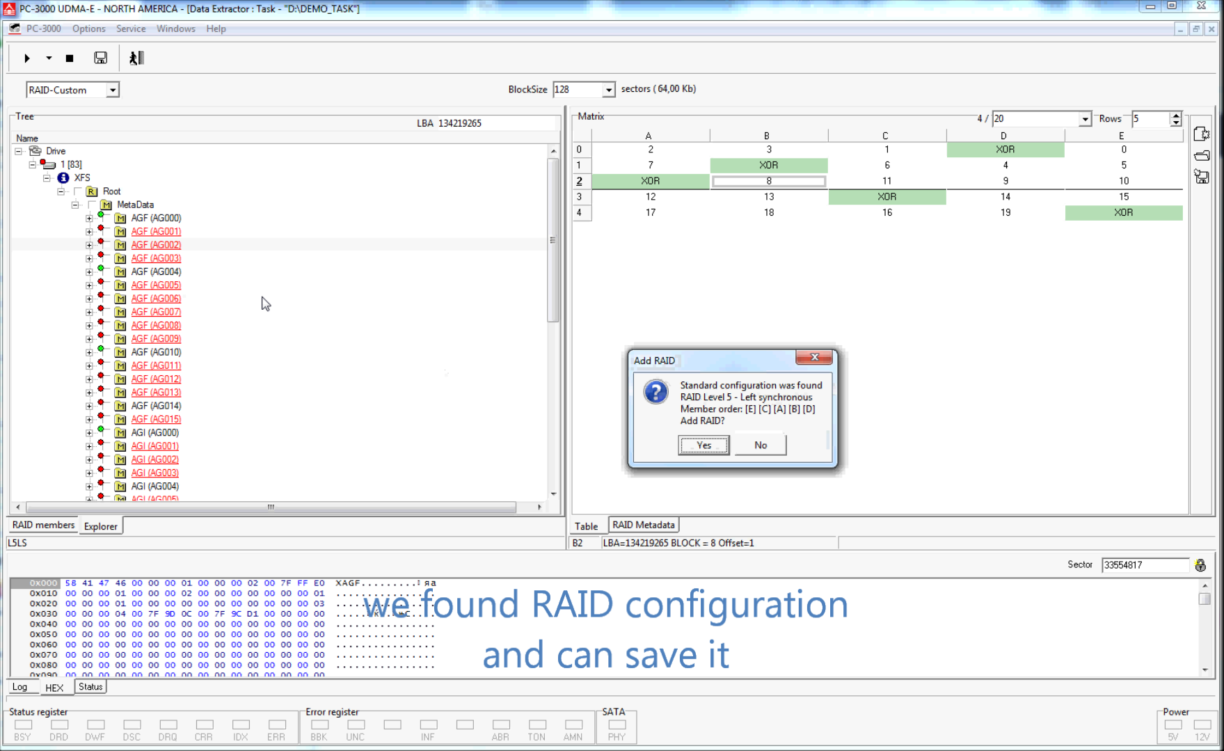 PC-3000 DE. Data Extractor RAID Edition第一个步骤(第3部分-手动构建RAID阵列。)
