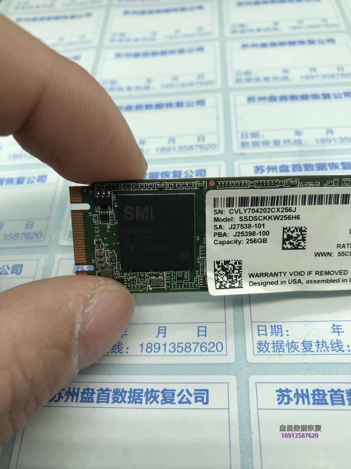 SSDSCKKW256H6英特尔SSD数据恢复成功