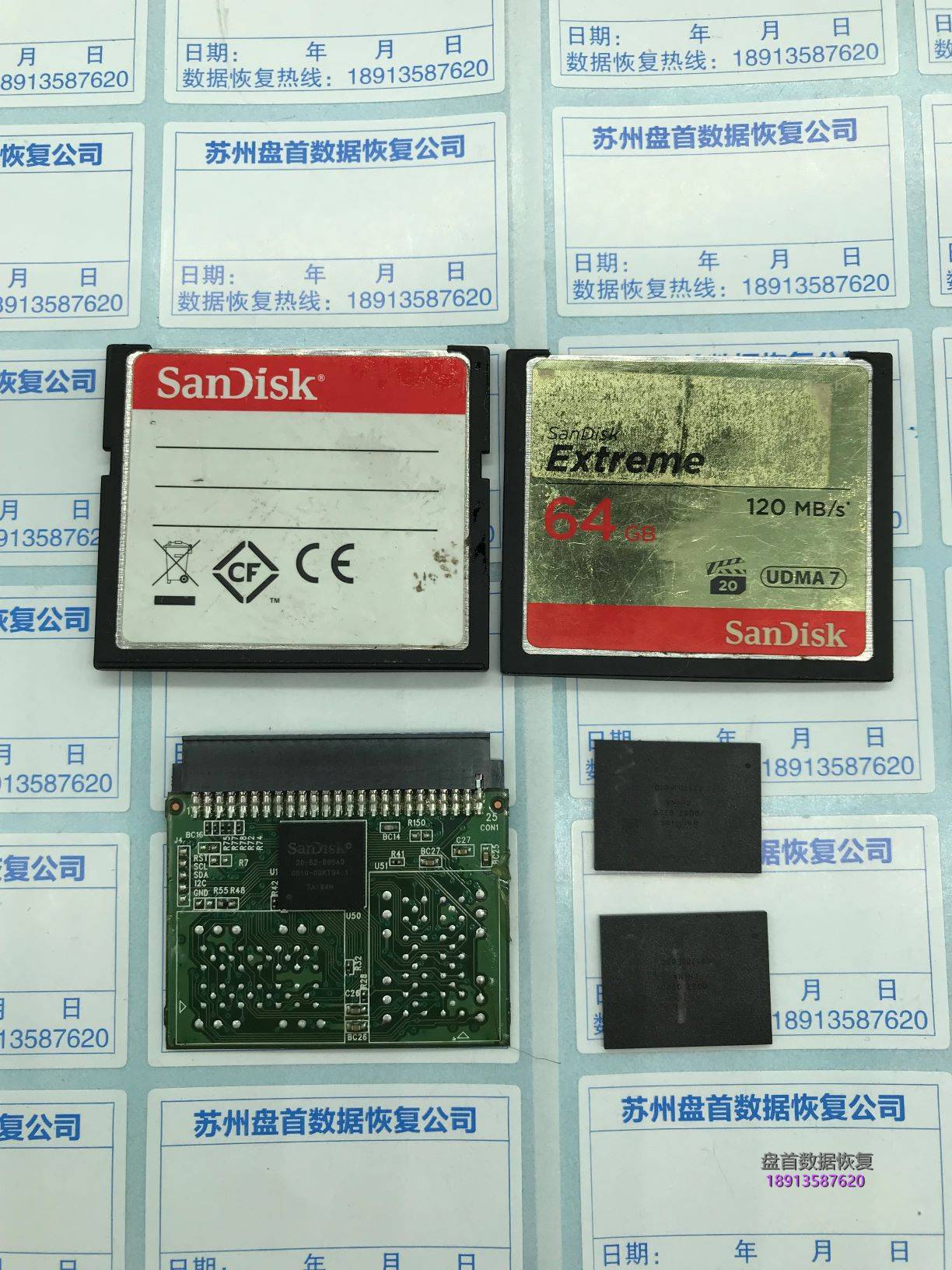 SanDisk闪迪64GCF卡显示64M主控20-82-00549芯片级数据恢复成功