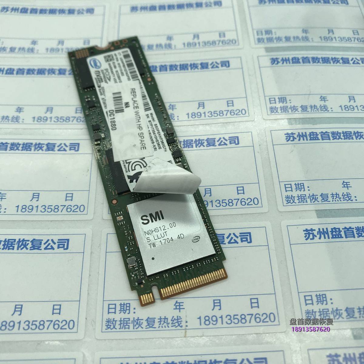 INTEL英特尔SSDPEKKF360G7H无法识别卡LOGO界面数据恢复成功