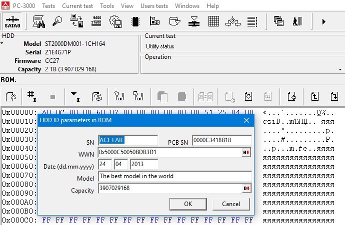 如何使用PC-3000 HDD对希捷硬盘 Seagate F3进行型号名称和SN号更改
