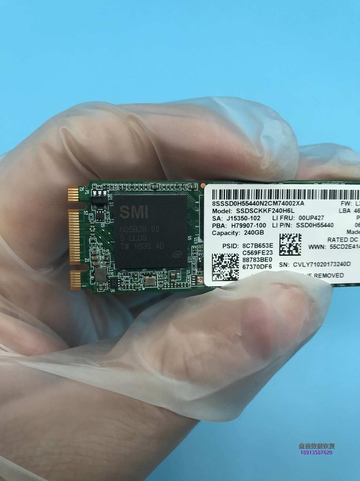 SSD固态硬盘开机卡LOGO界面无法识别不读盘修复SSDSCKKF240H6L英特尔恢复成功