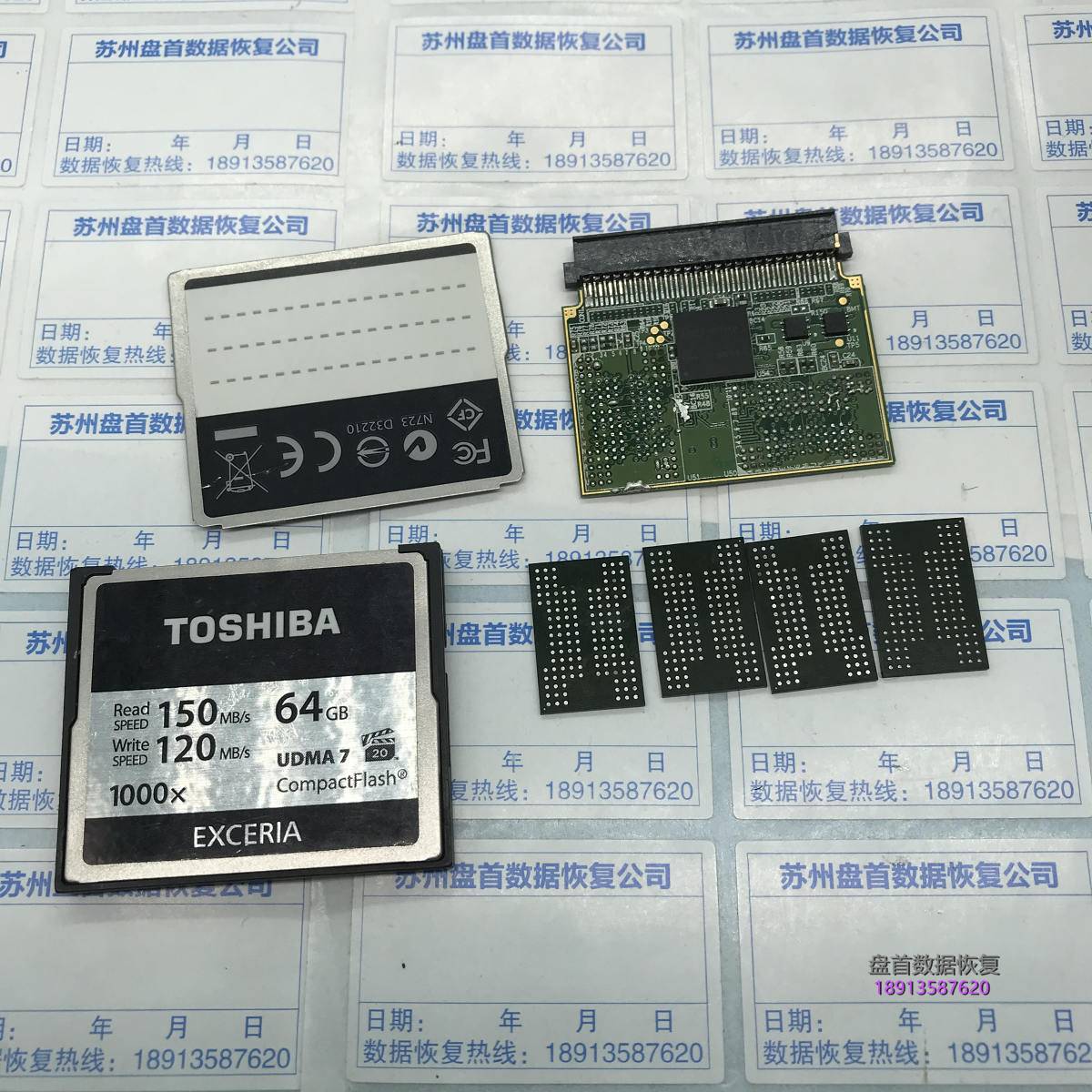 TOSHIBA 1000X相机CF卡打开提示需要将其格式化,磁盘管理显示32MB芯片级数据恢复成功