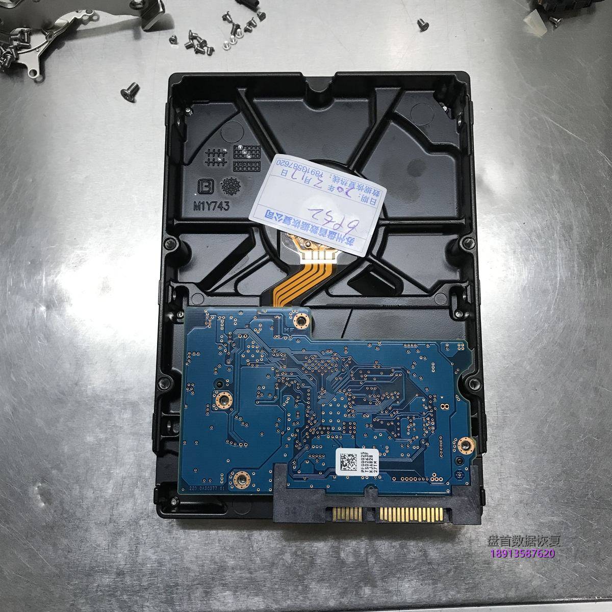 TOSHIBA DT01ACA100通电异响磁头损坏无法识别开盘数据恢复成功