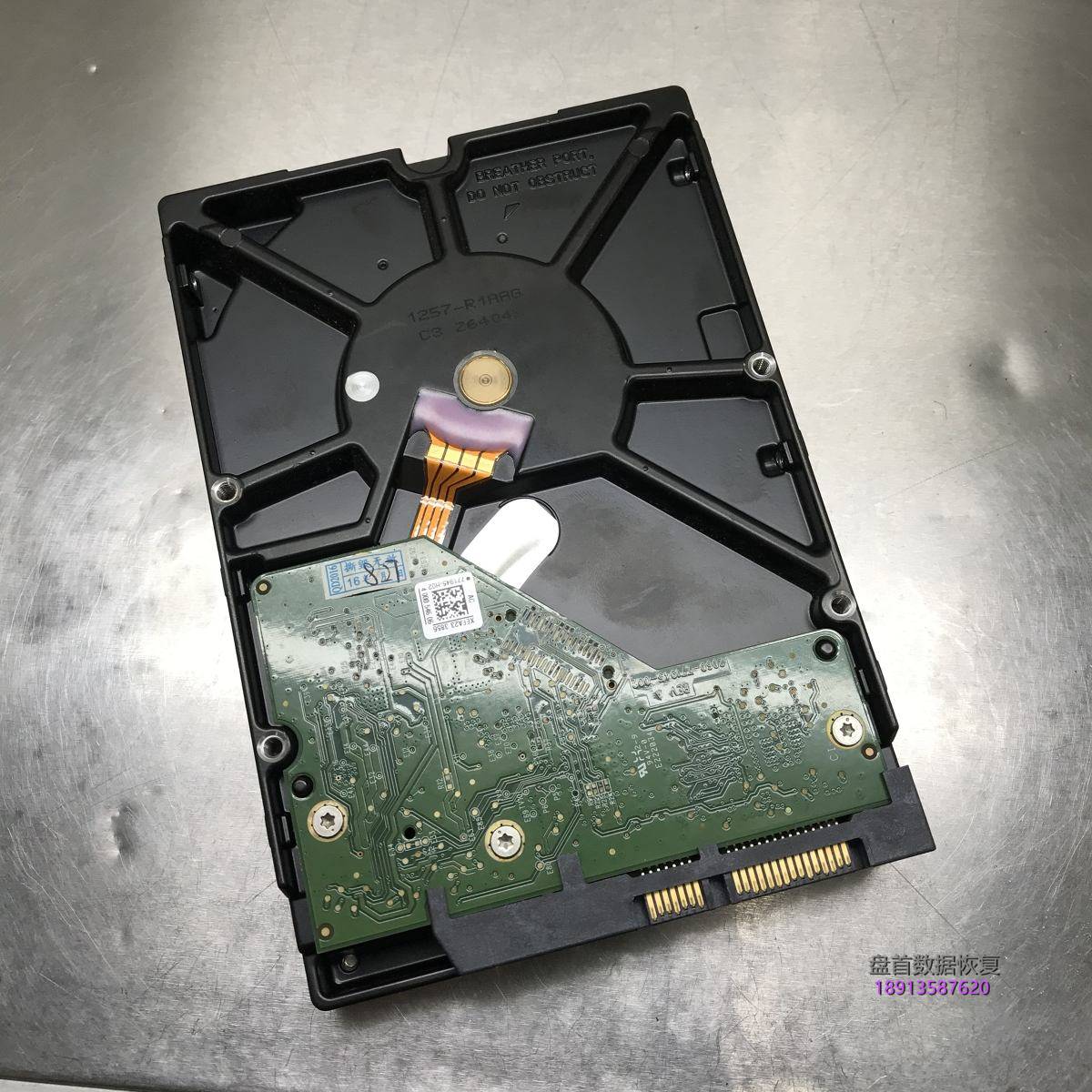 西部数据3TB台式机电脑硬盘开盘数据恢复成功