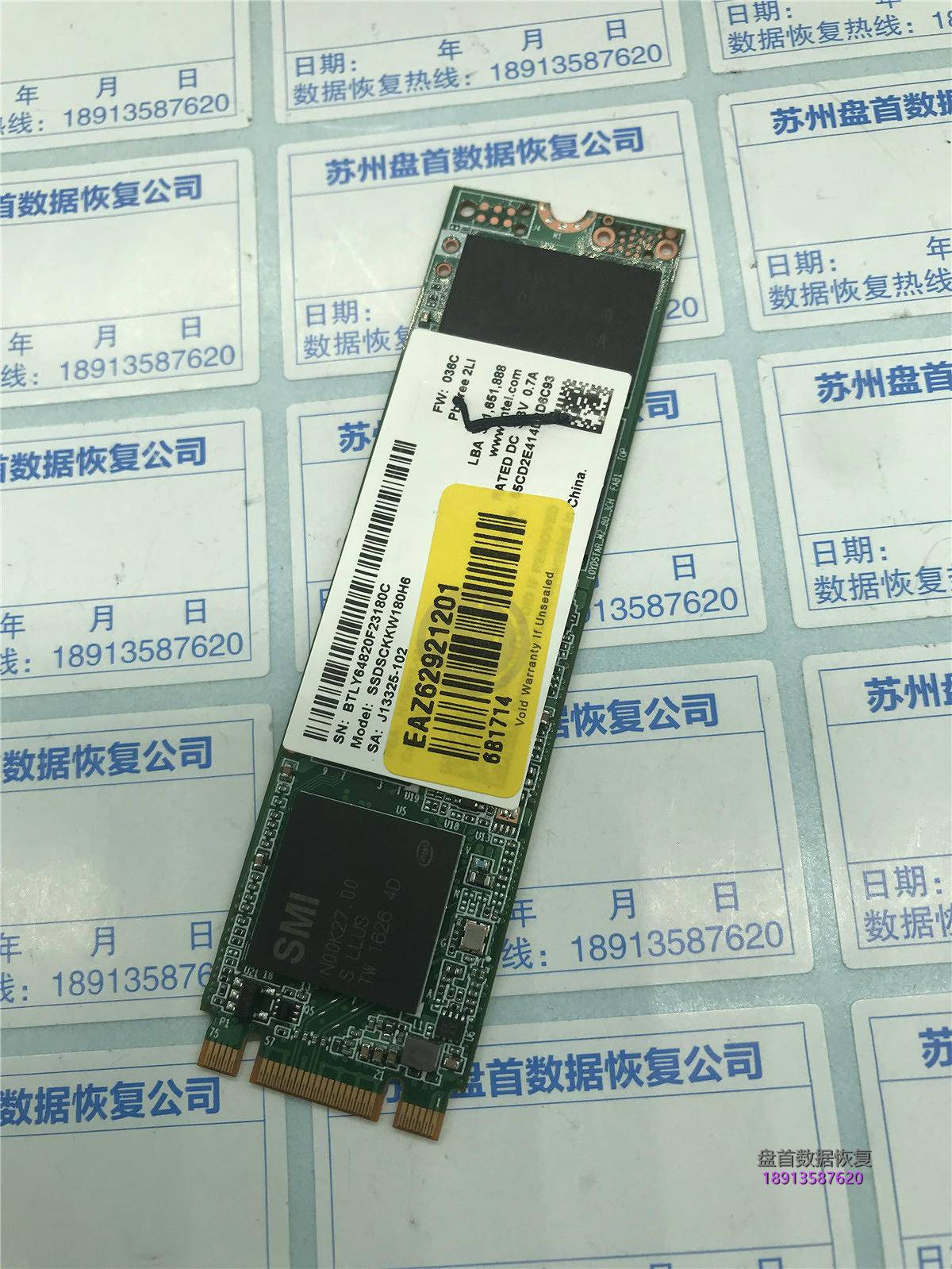 SSDSCKKW180H6识别不到SSD卡LOGO界面数据恢复成功