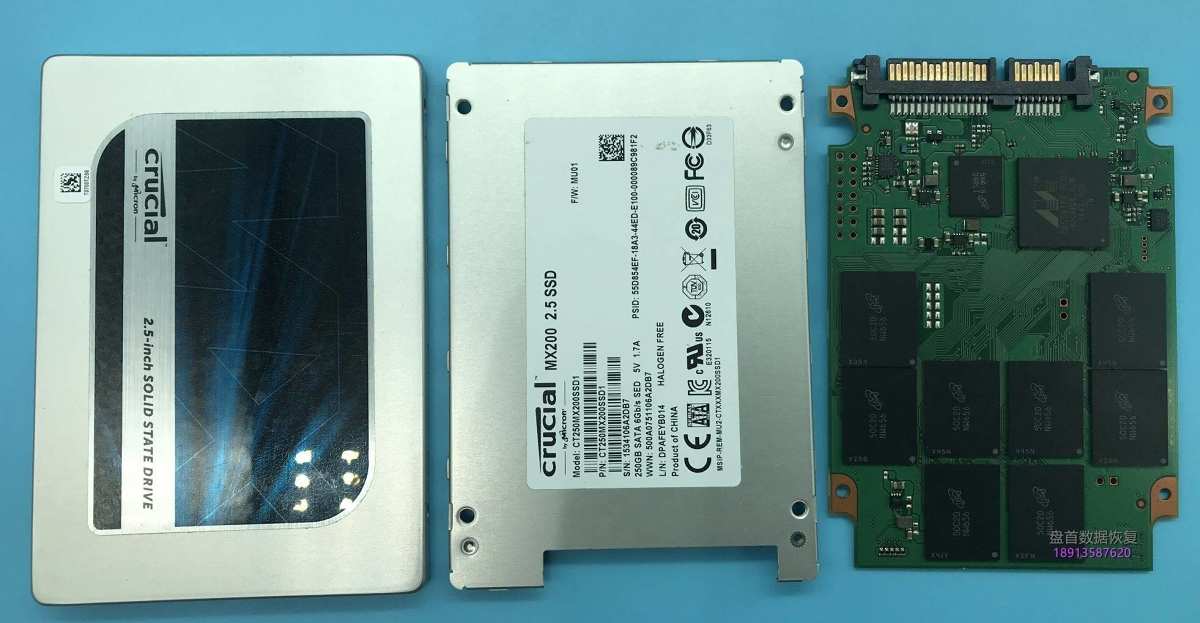 成功修复英睿达MX200 CT250MX200SSD1掉盘无法识别读不出数据恢复成功