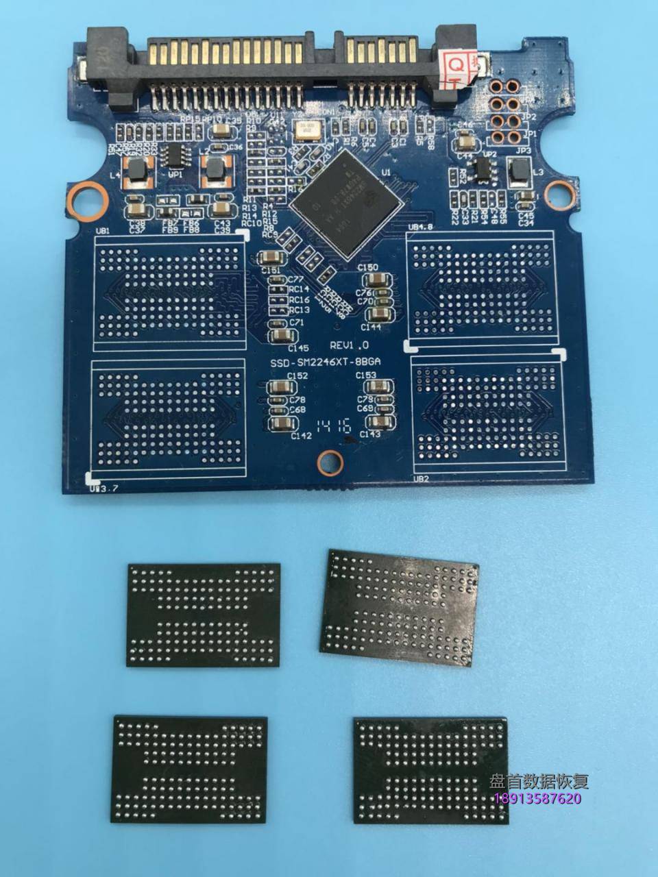 金士顿SV300S37A假的SSD固态硬盘掉盘不识别SM2246XT主控芯片拆芯片数据恢复成功