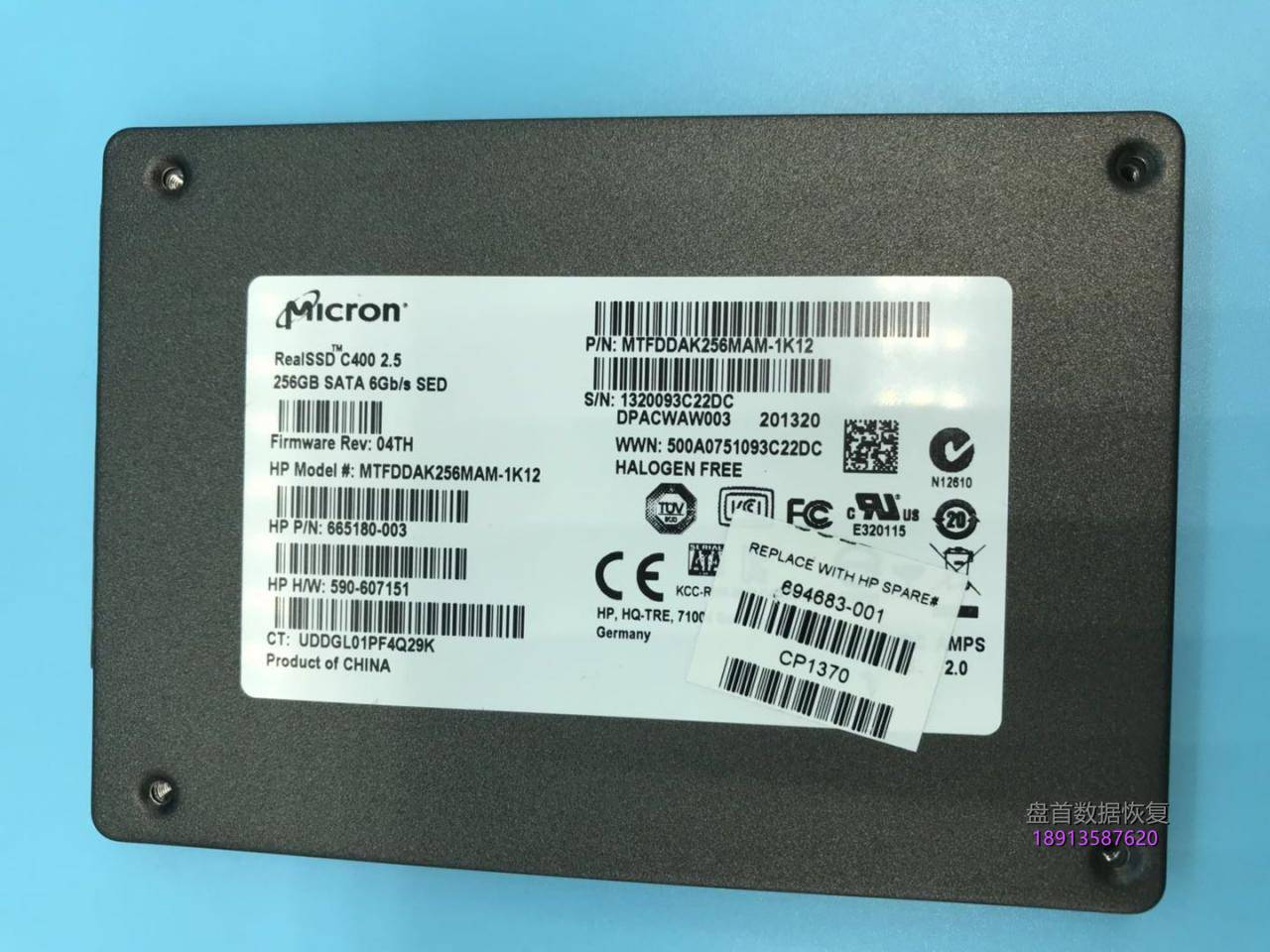 RealSSD美光C400主控Marvell88SS9174 SSD固态硬盘掉盘后无法访问数据恢复成功