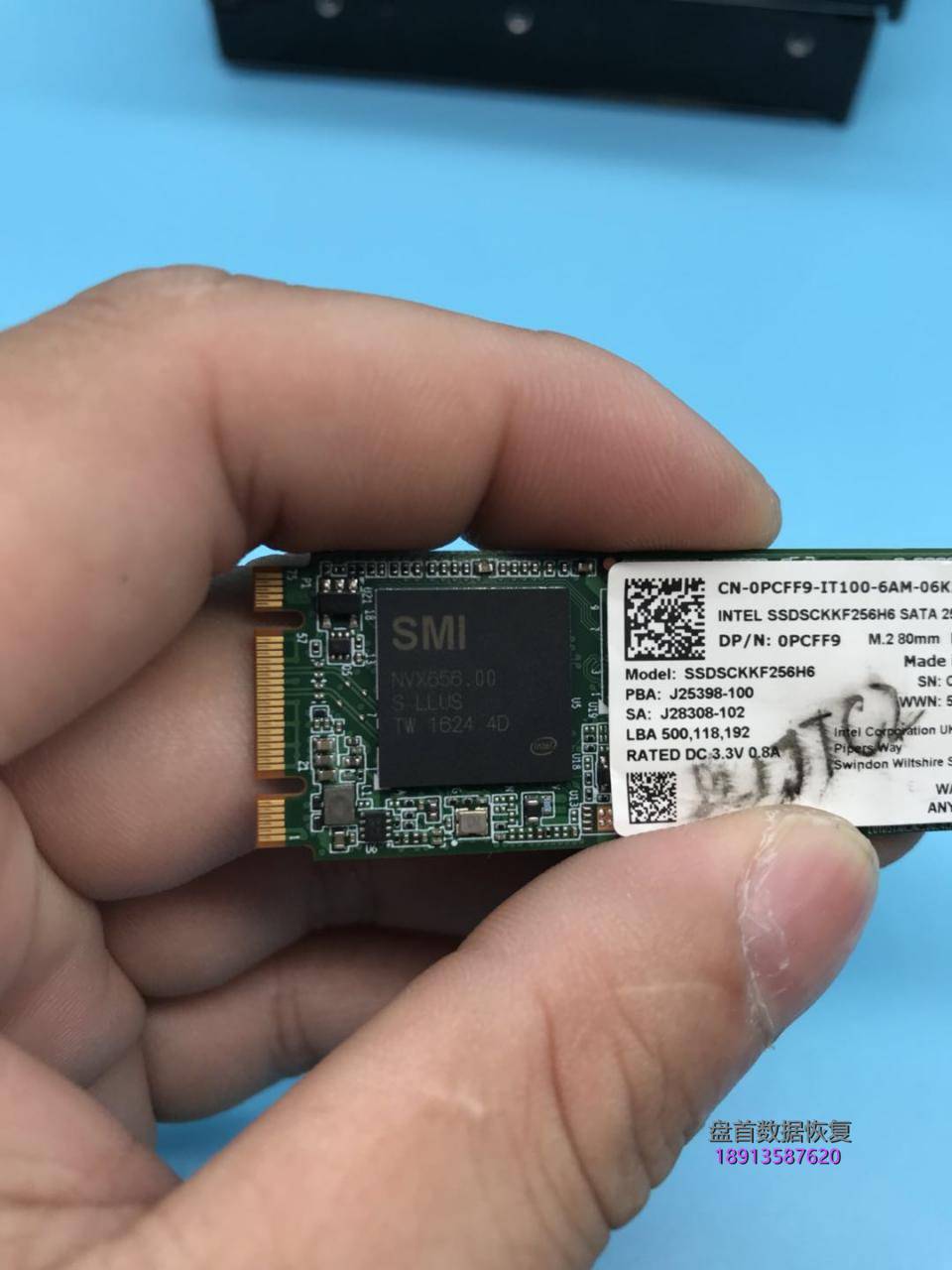 英特尔INTEL SSDSCKKF256H6 NGFF接口SM2258G主控SSD固态硬盘二次数据恢复成功