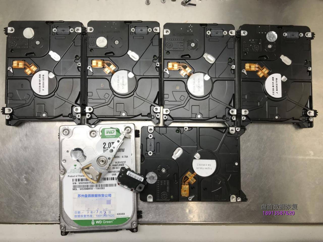 西数My passport 2TB移动硬盘WD20NMVW-11AV3S3磁头损坏划伤盘片数据恢复成功