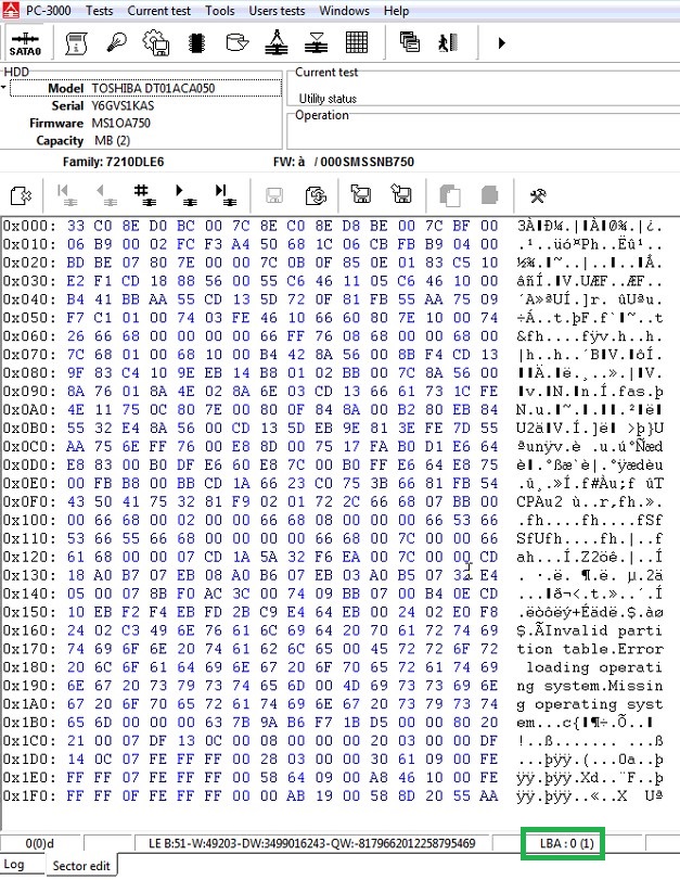 使用PC-3000 for HDD恢复Hitachi IBM-ARM硬盘容量为MB (2)的数据