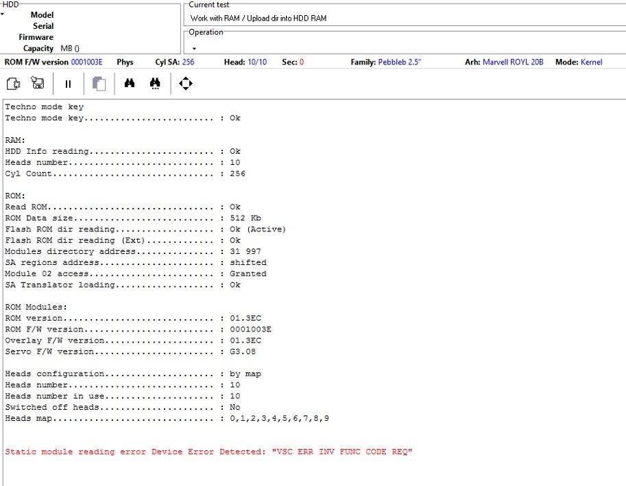 PC3000 for HDD如何处理西数2.5″硬盘的”VSC ERR INV FUNC CODE REQ”错误