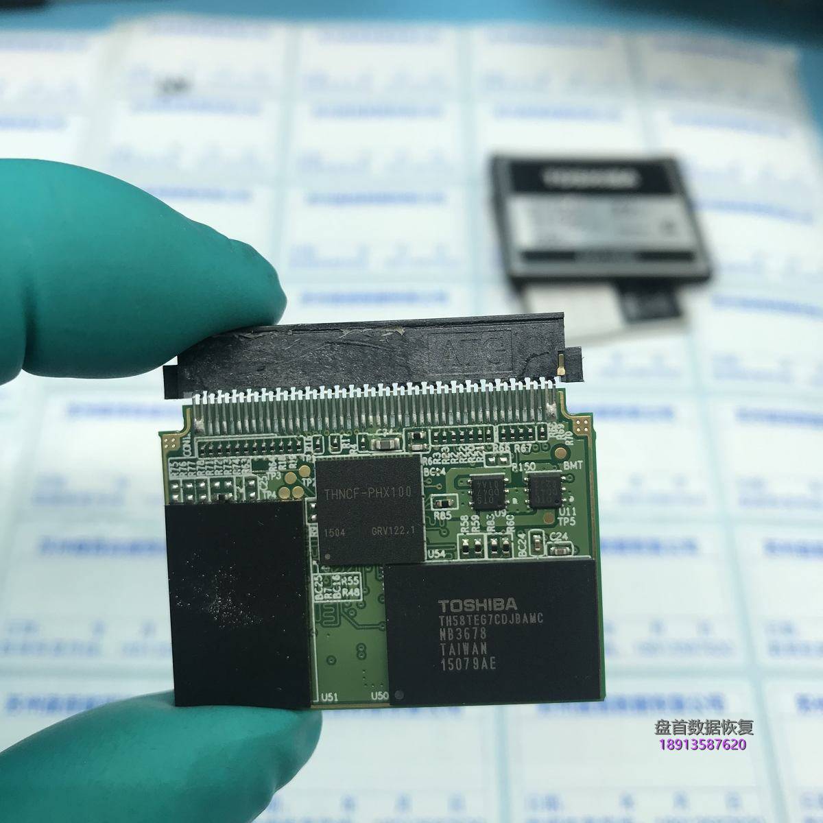 东芝TOSHIBA 1000X CF卡损坏识别不了容量显示32M进行芯片级数据恢复成功