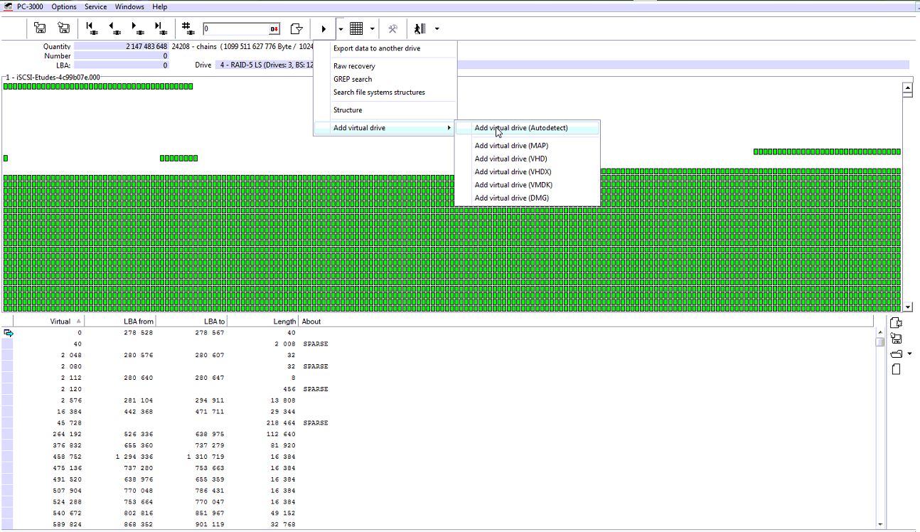 如何在PC-3000 DE Data Extractor RAID Edition中安装Linux iSCSI服务器的虚拟机