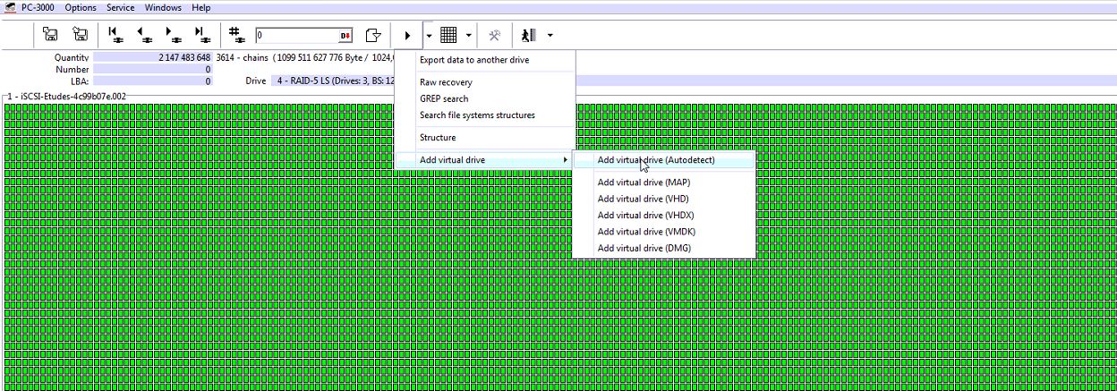 如何在PC-3000 DE Data Extractor RAID Edition中安装Linux iSCSI服务器的虚拟机