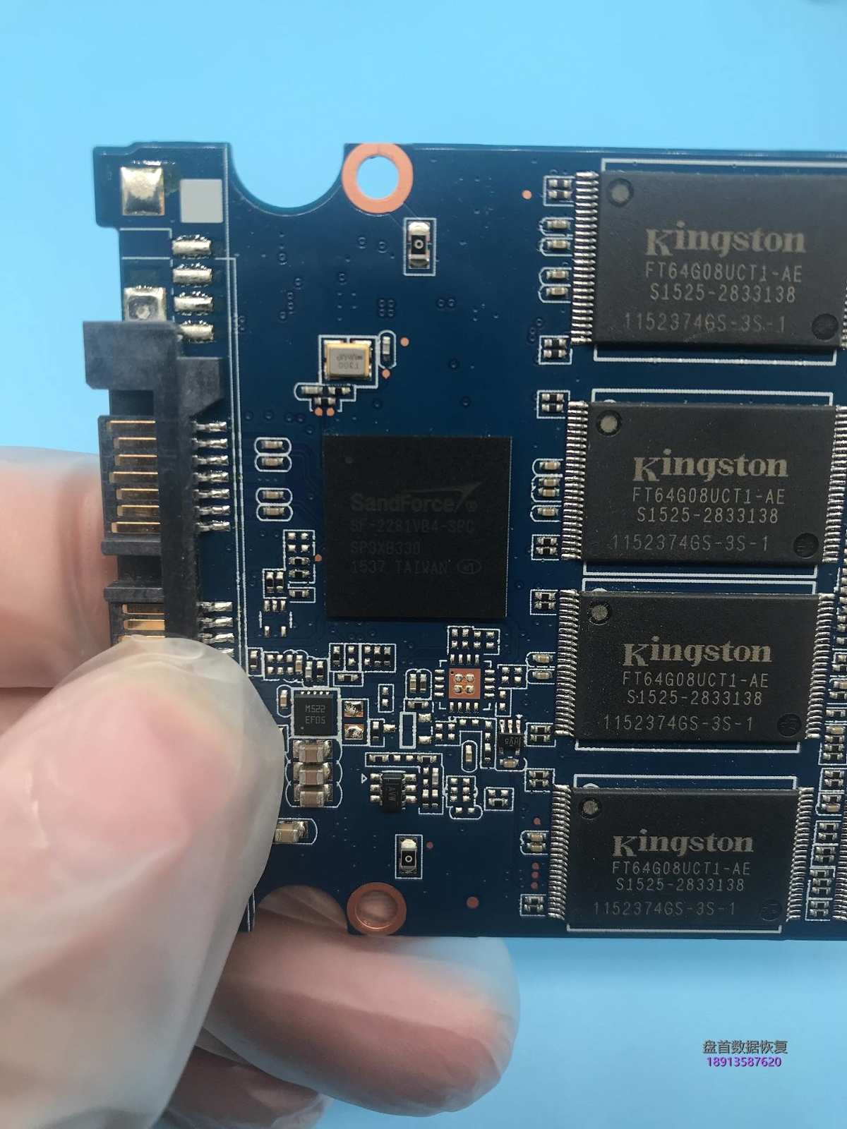 SF-2281VB4主控金士顿KC300固态硬盘损坏后变成SandForce(20026BB)0.0MB 不读盘修复
