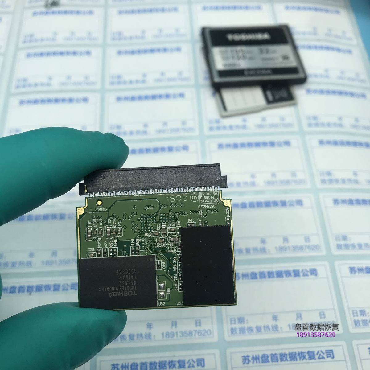 东芝TOSHIBA 1000X CF卡损坏识别不了容量显示32M进行芯片级数据恢复成功
